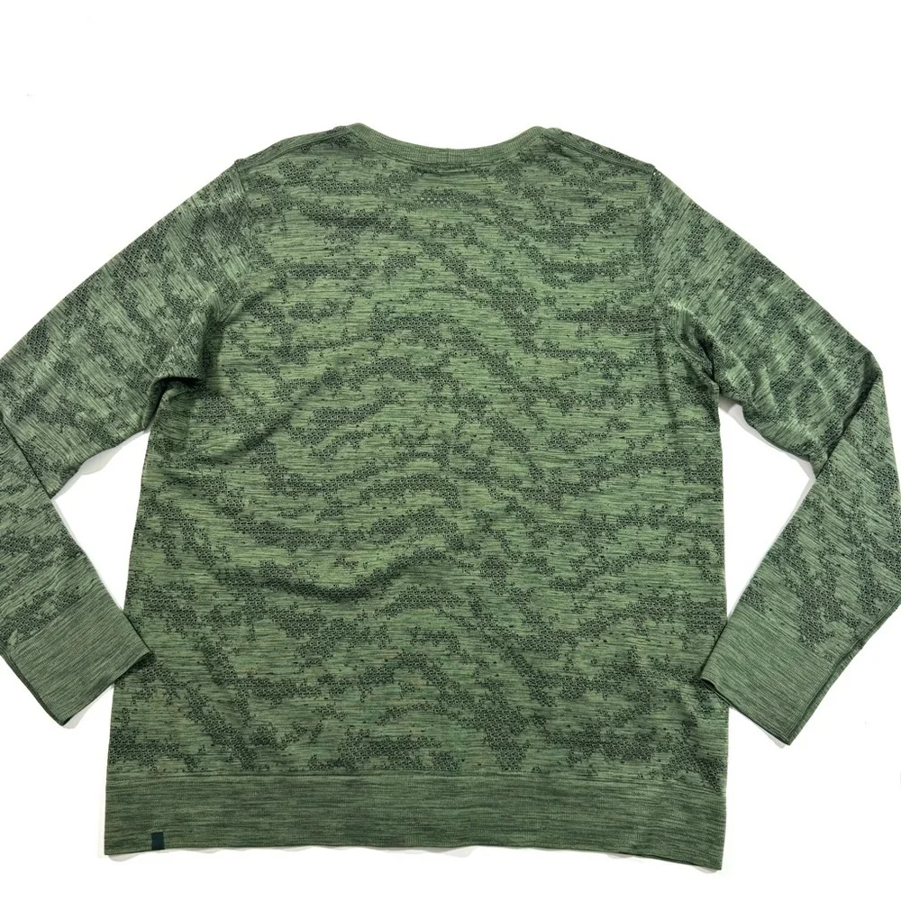 Lululemon Dot Scape Rainforest Green Swiftly Breathe Long Sleeve Shirt